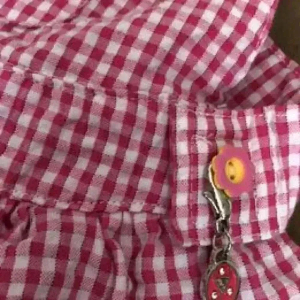 Dog Dress Smoochie Pooh Pink Overall checkered